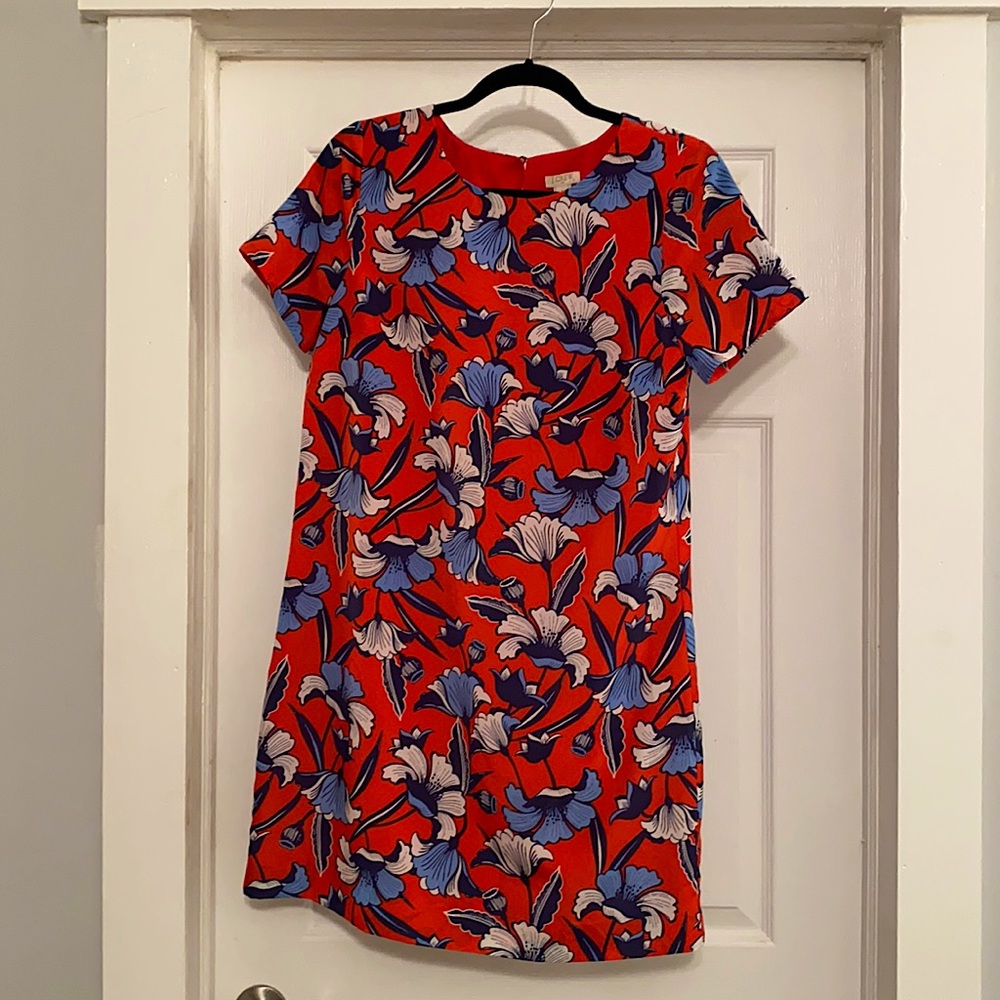 J Crew Printed short-sleeve gallery dress